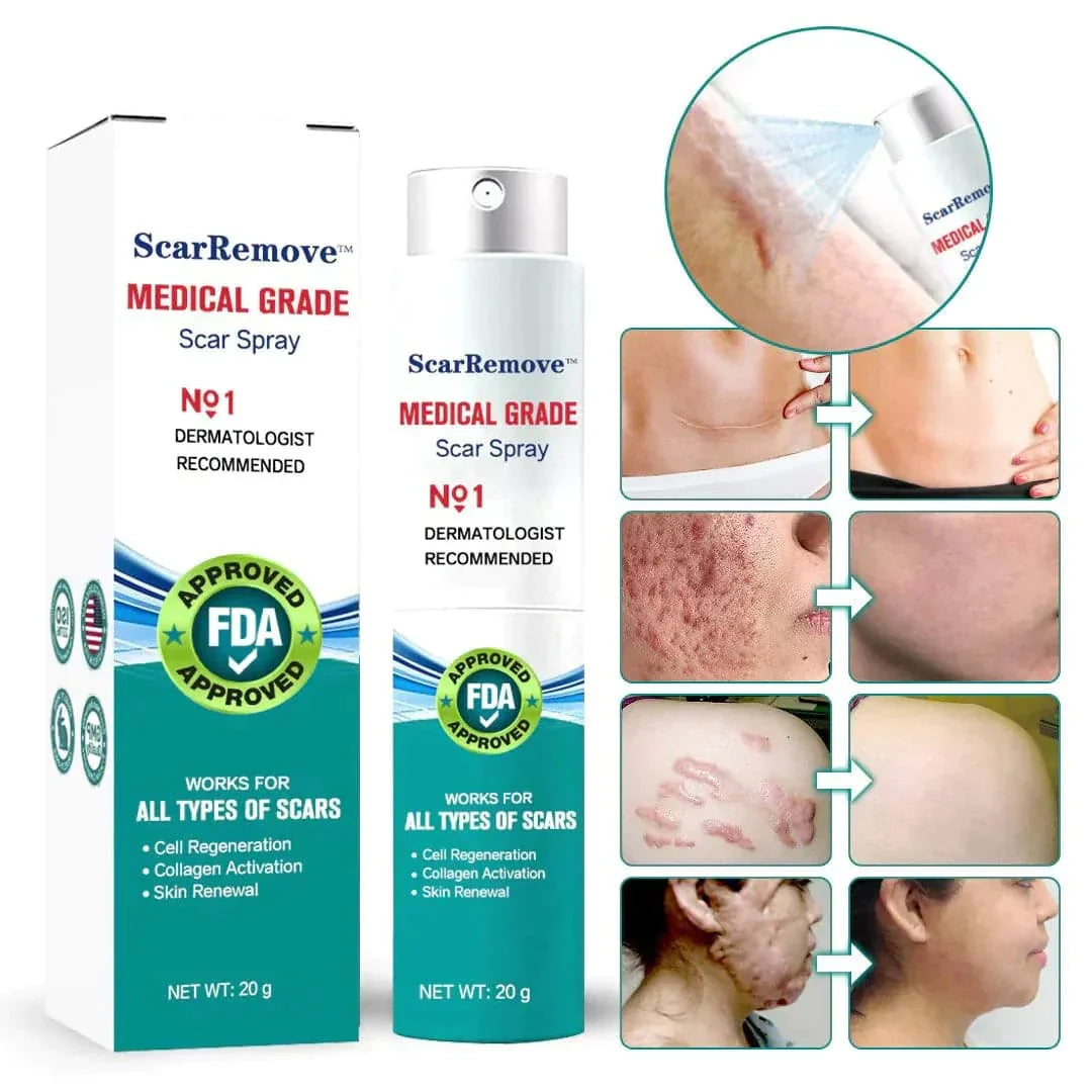 ScarRemove™ Spray avanzado para cicatrices para cicatrices de acné. Cicatrices quirúrgicas y estrías